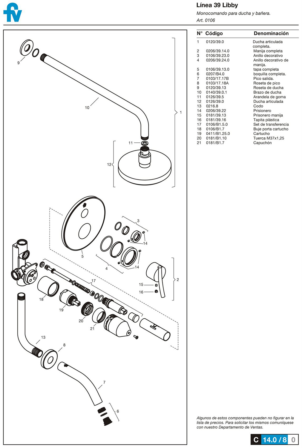 0106/39 Libby Monocomando – Juego monocomando para bañera y ducha - Imagen 3