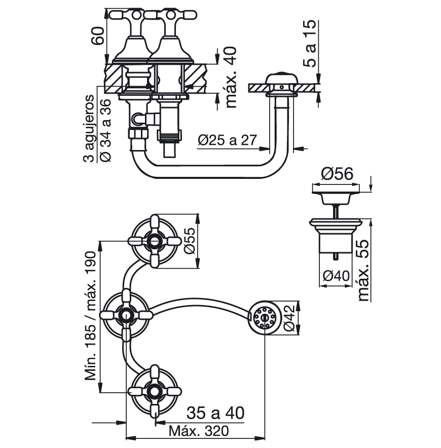 0295/B2P Newport Plus – Juego para bidé - Imagen 2